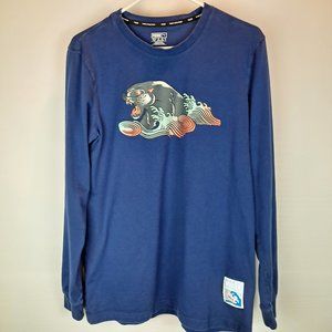 Puma Pink Dolphin Graphic Long Sleeve T-Shirt Size M